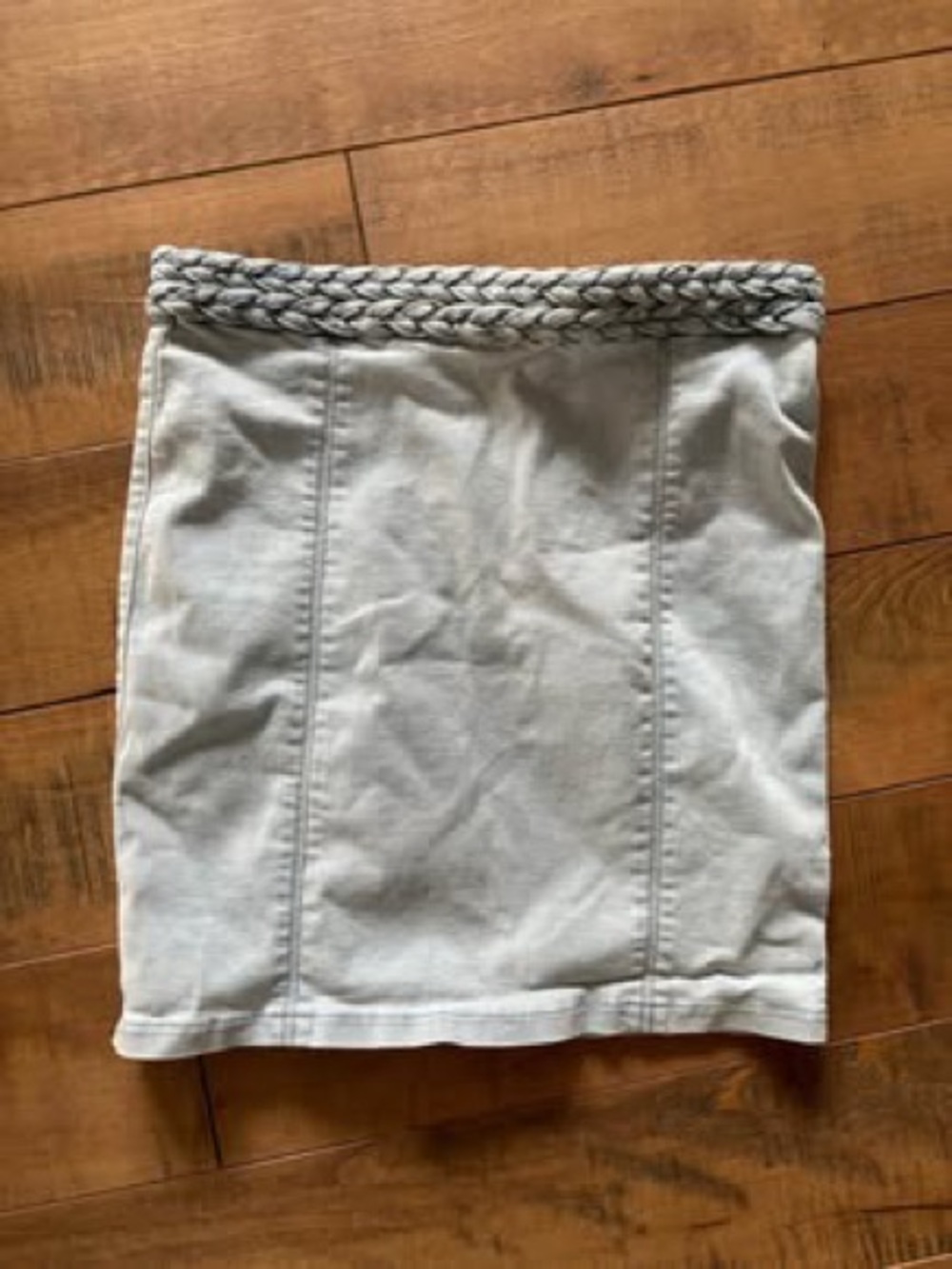 Braided Waist Jean Skirt